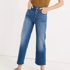 Madewell slim wide leg crop jeans